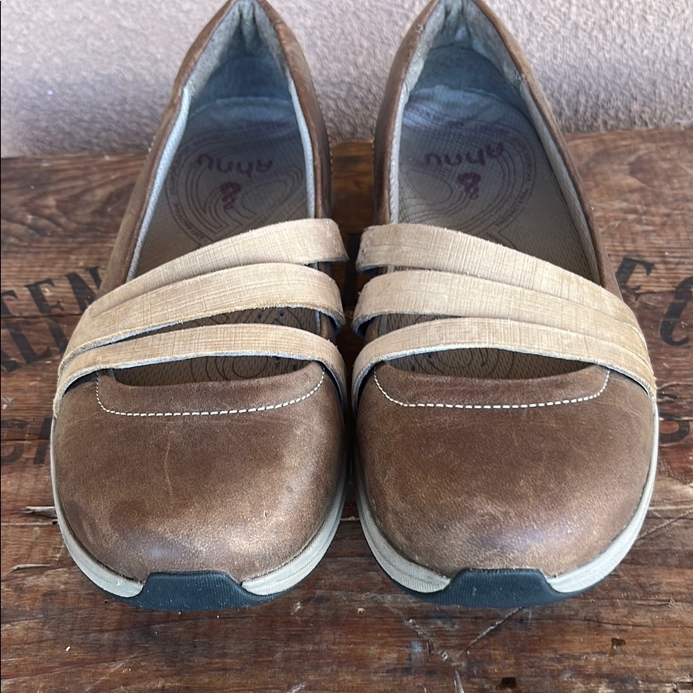 AHNU Brown Women's slip on shoes